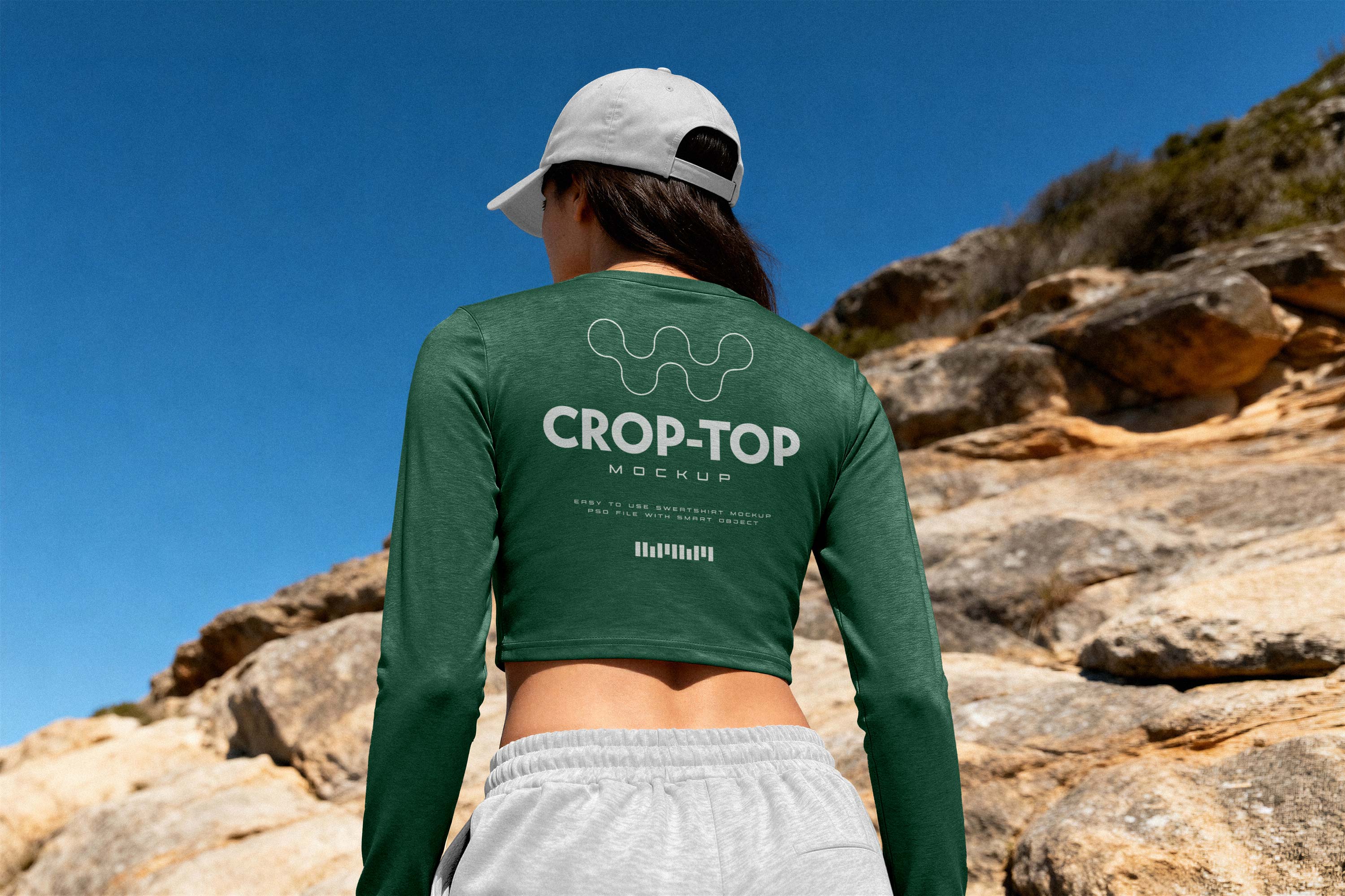 Crop Top Mockup Back View by Pixelbuddha