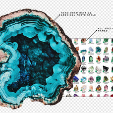 CRYSTAL SPECIMENS Vintage Clipart
