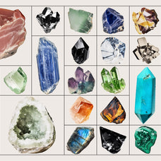 CRYSTAL SPECIMENS Vintage Clipart
