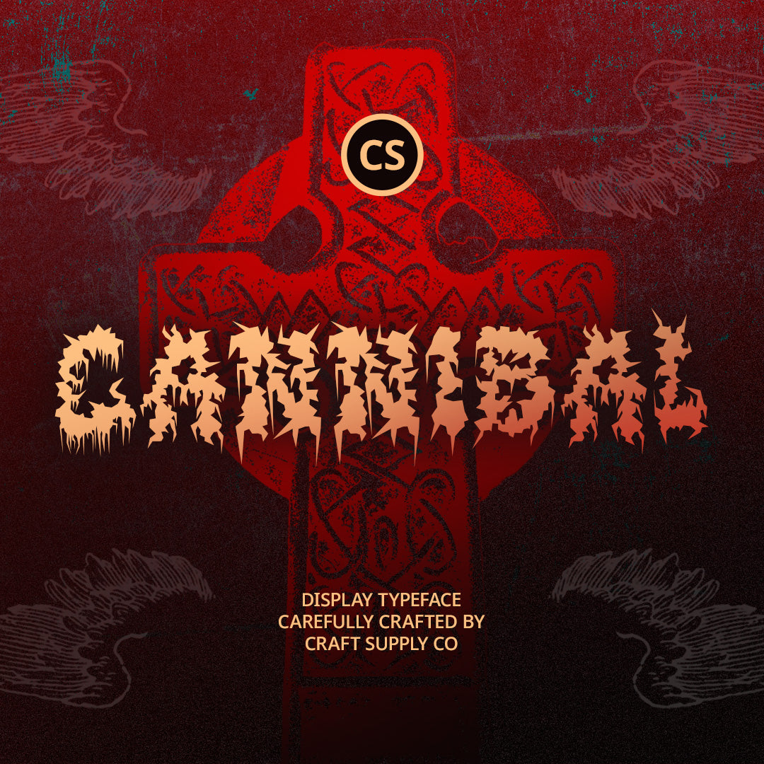 CS Cannibal – Black Metal Font by Craft Supply Co, preview 1