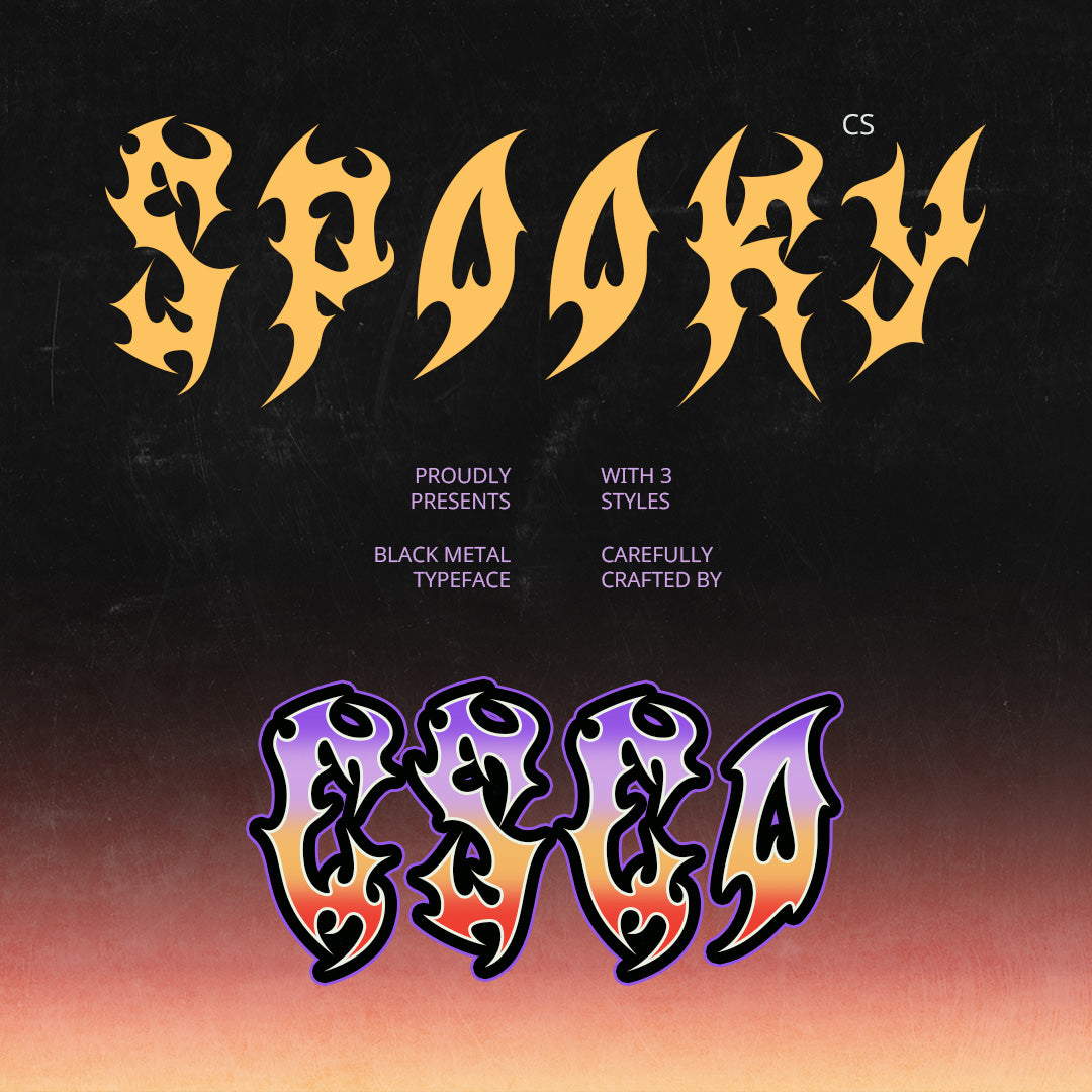 CS Spooky – Black Metal Font by Craft Supply Co, preview 1