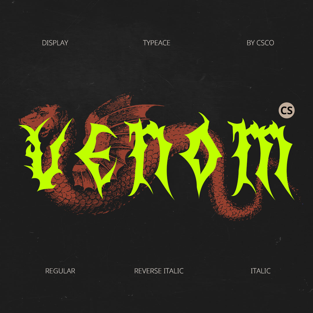 CS Venom – Black Metal Font by Craft Supply Co, preview 1