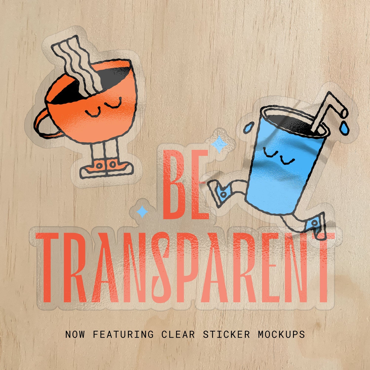 Custom Shape Sticker Mockup by mockstar