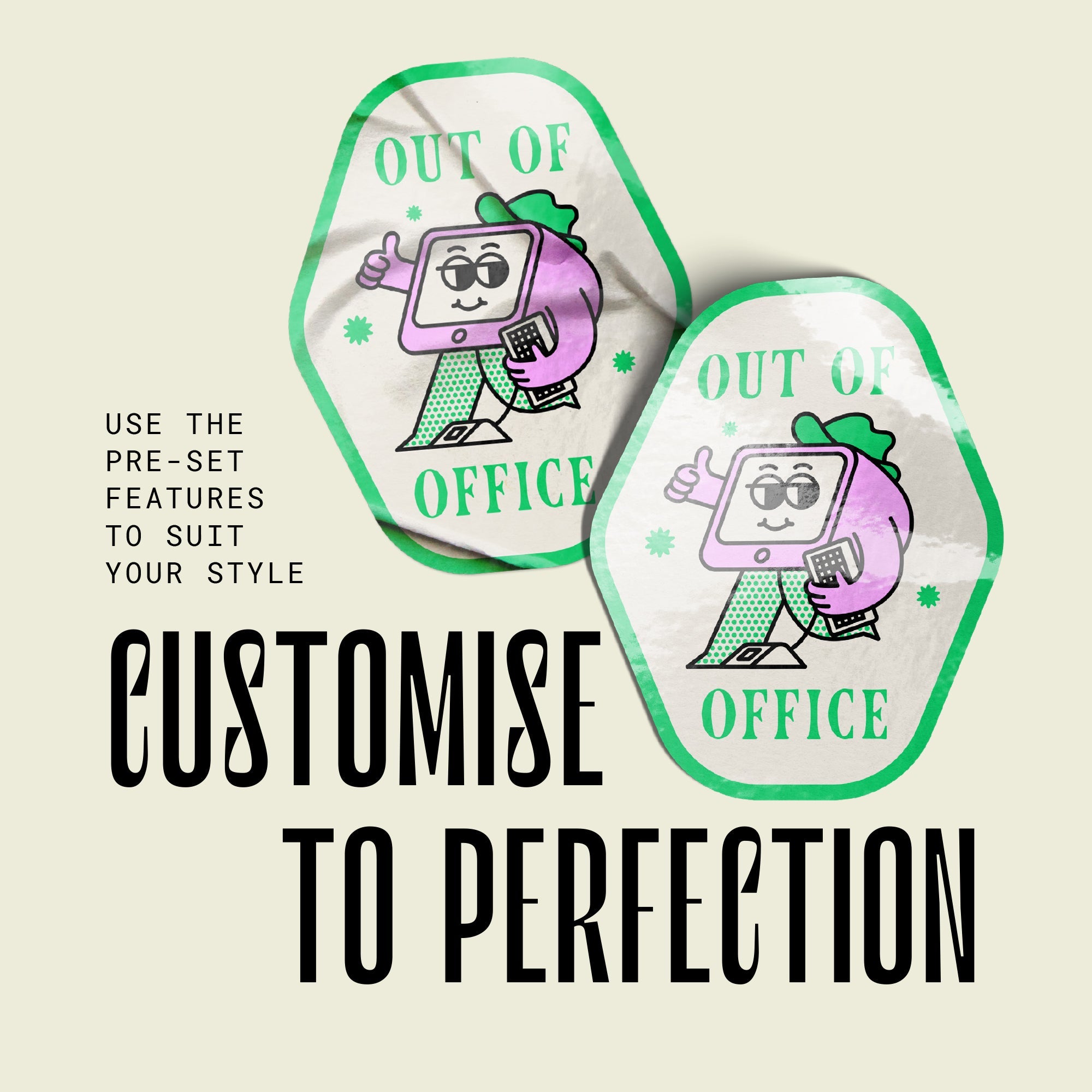 Custom Shape Sticker Mockup