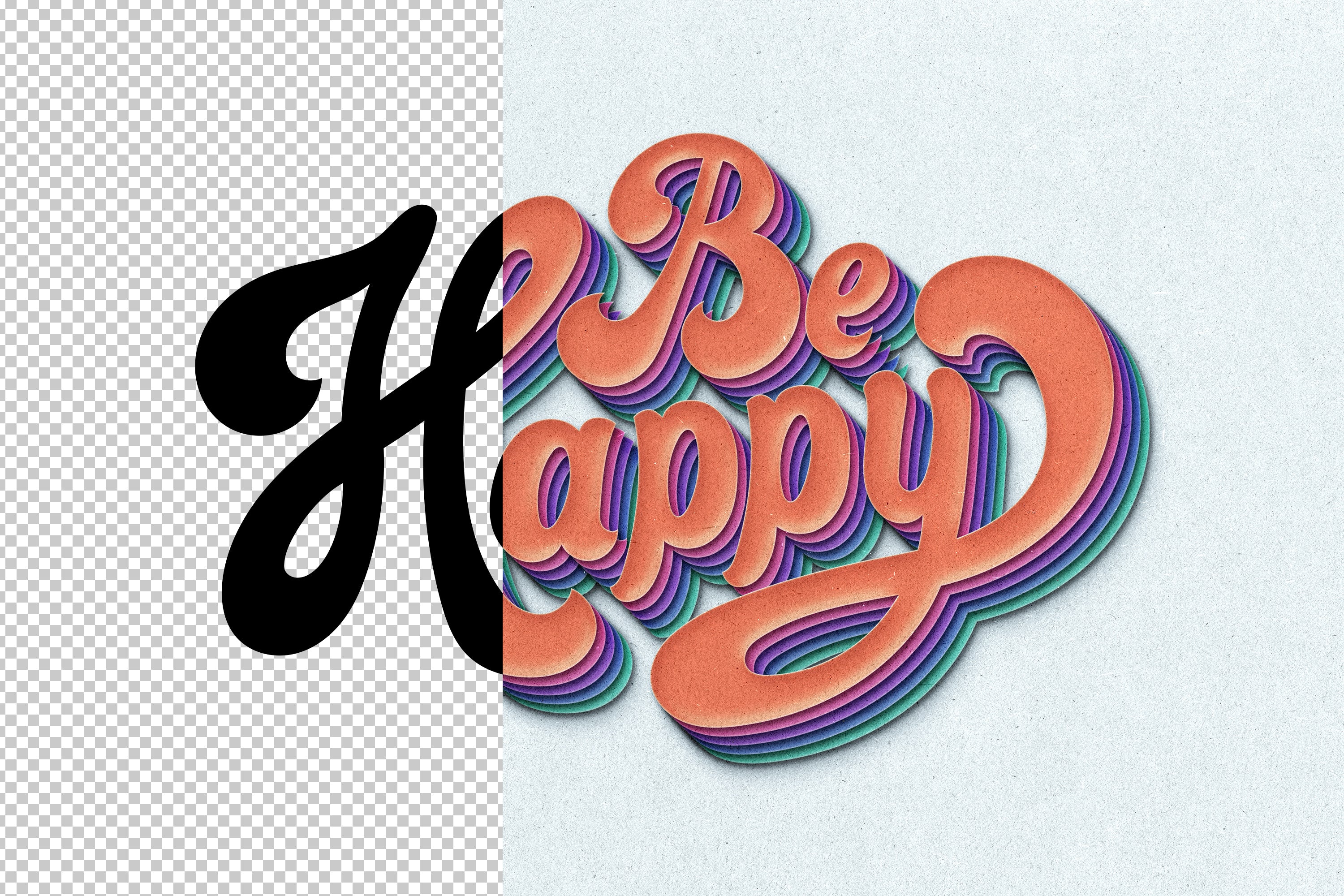 Cut Out Paper Text & Logo Effect