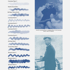Cyanotype Print (Blueprint) Effect Procreate Brushes