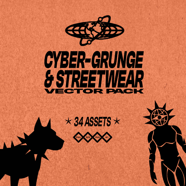 Cyber Grunge & Streetwear Vector Pack by Designimento – Studio 2am