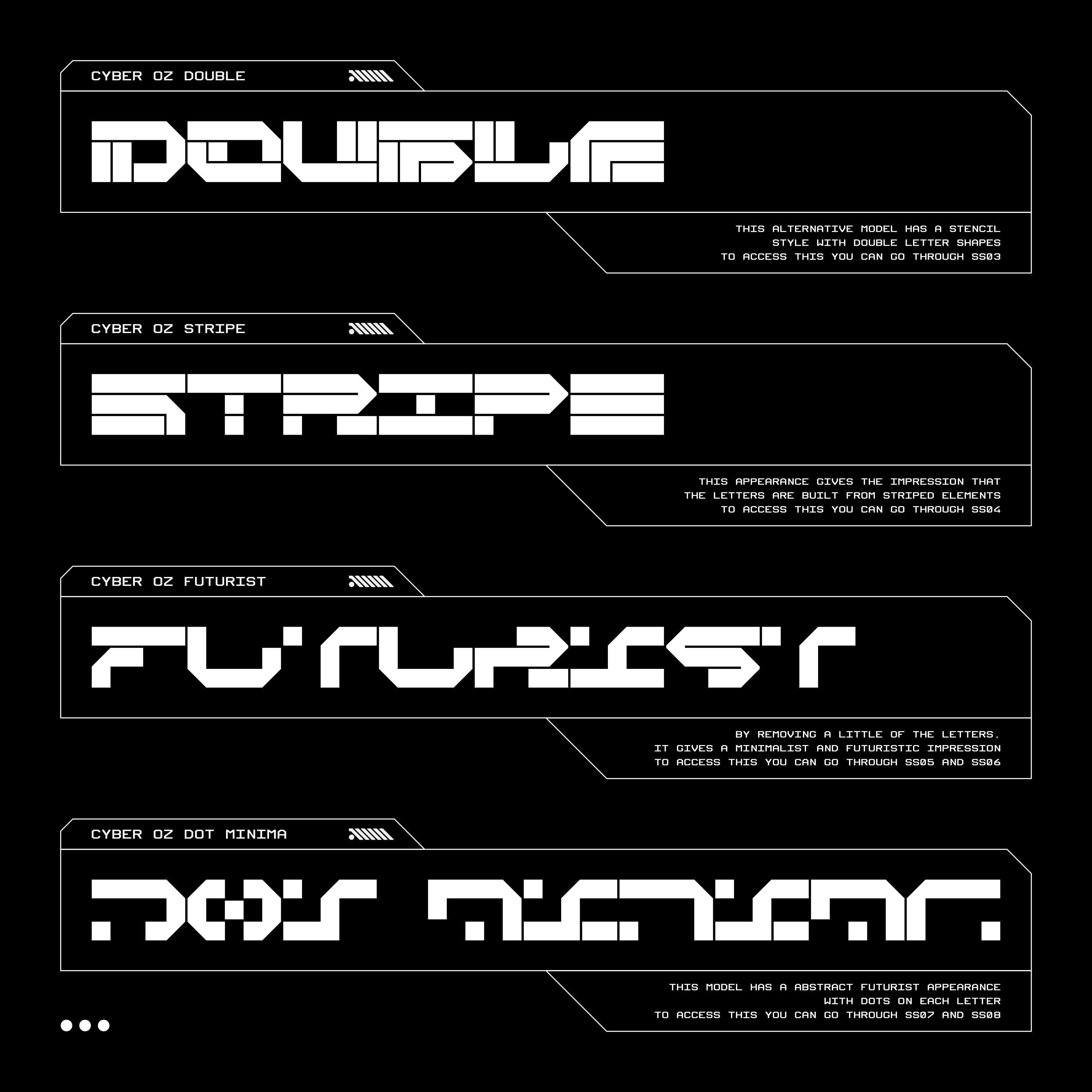 CYBER OZ STRAIGHT Typeface