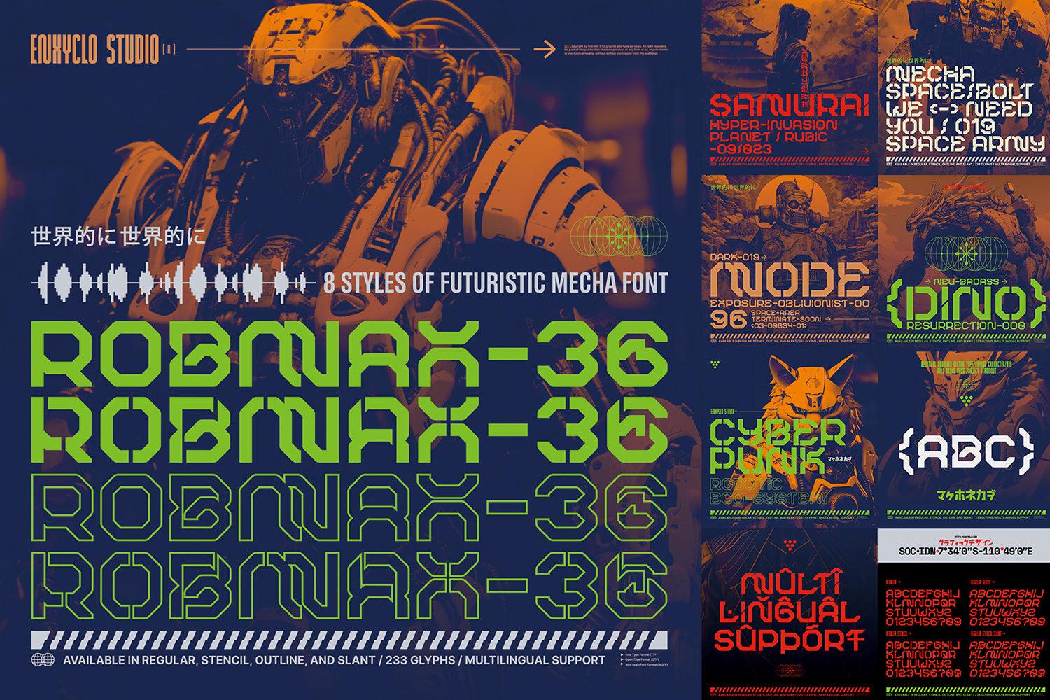 Cyberpunk Futuristic Font Bundle