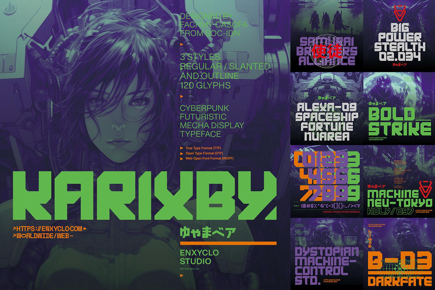 Cyberpunk Futuristic Font Bundle