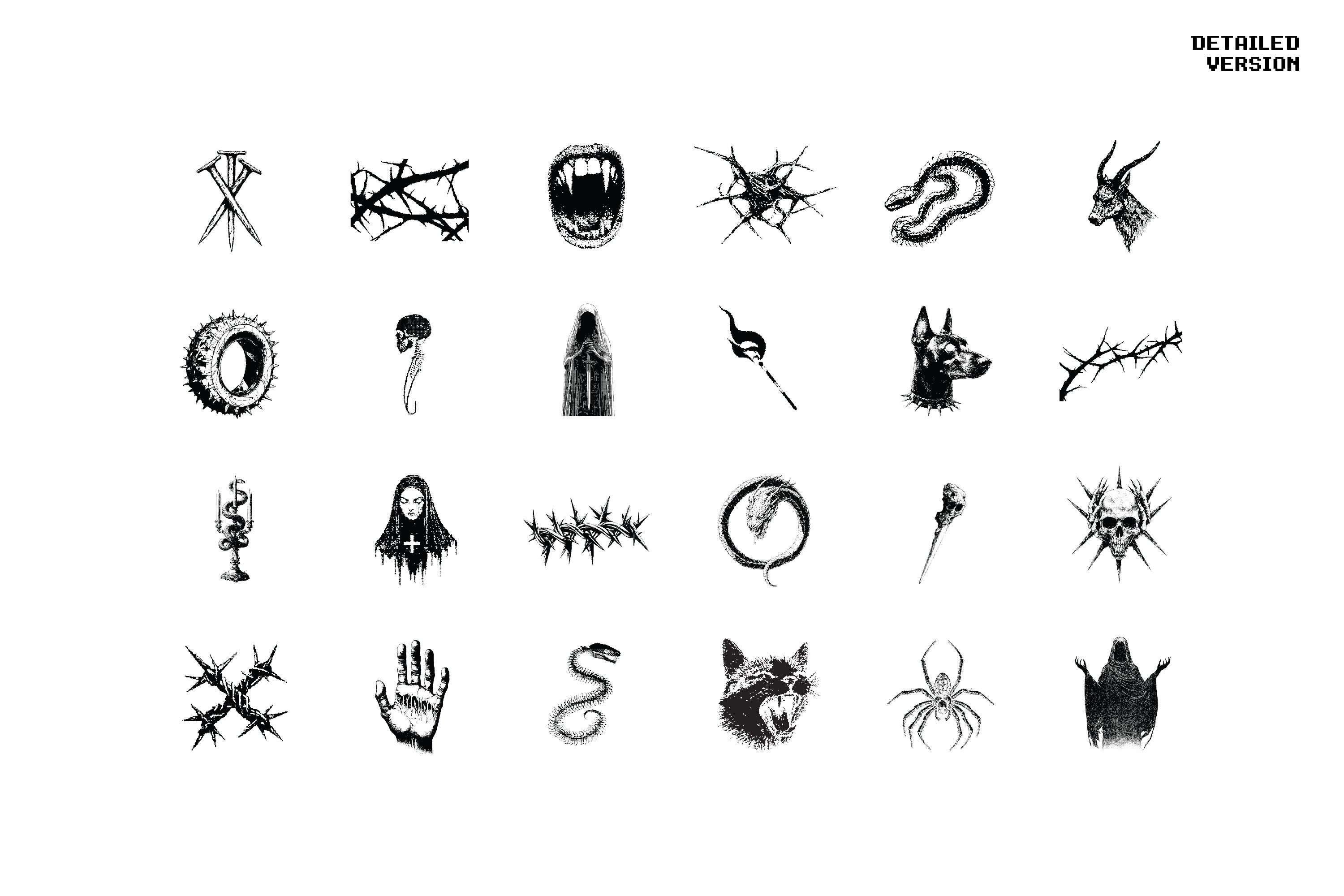 Dark Aesthetic Dithering Graphic Bundle