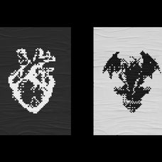 Dark Aesthetic Dithering Graphic Bundle