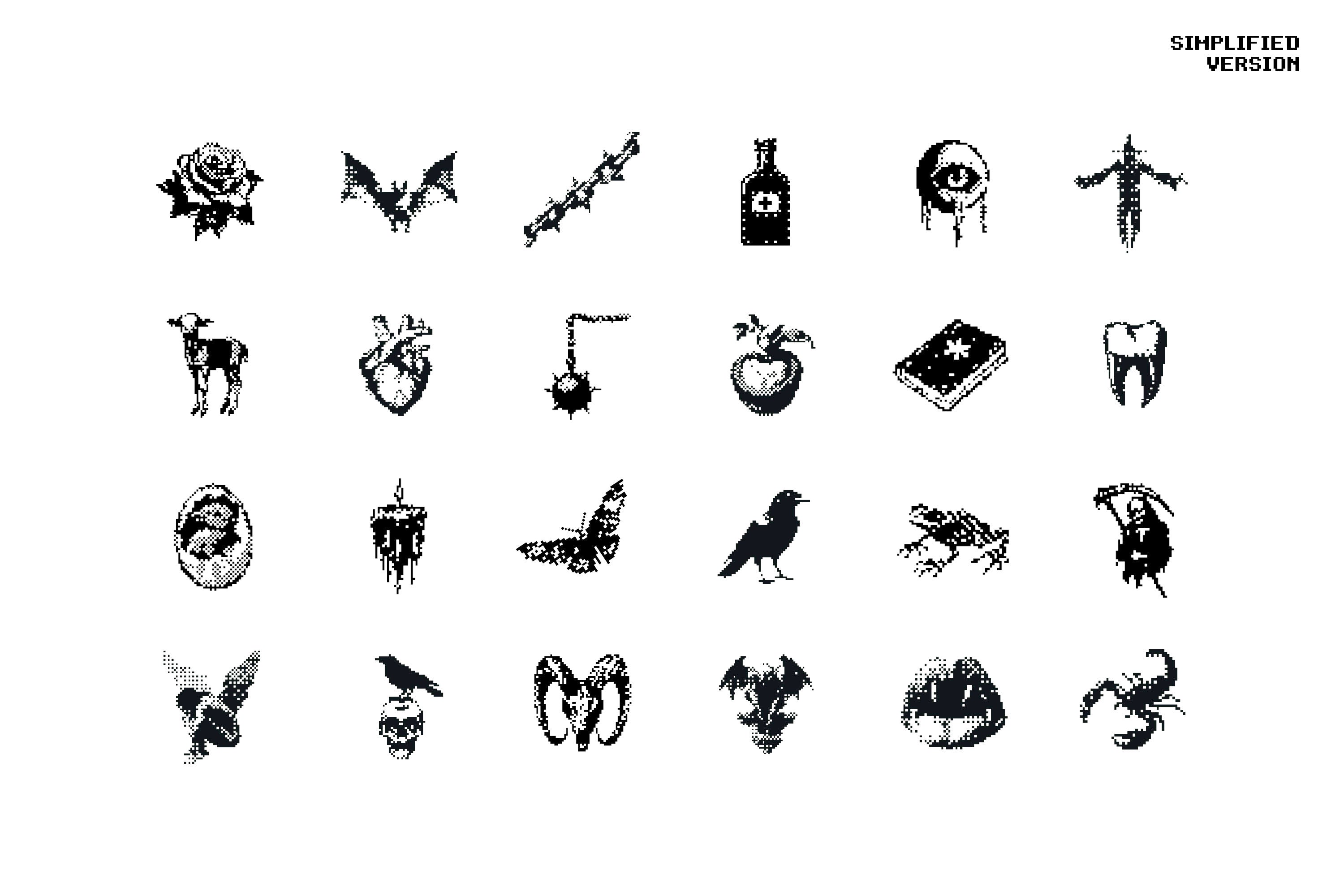 Dark Aesthetic Dithering Graphic Bundle