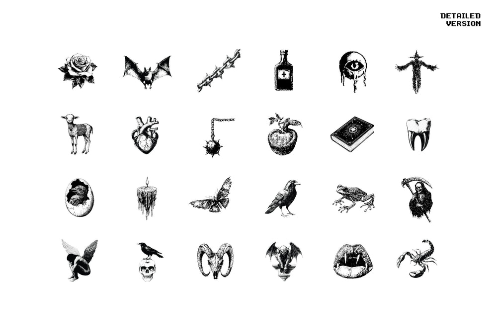 Dark Aesthetic Dithering Graphic Bundle by Pixelbuddha