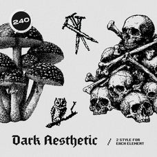 Dark Aesthetic Dithering Graphic Bundle