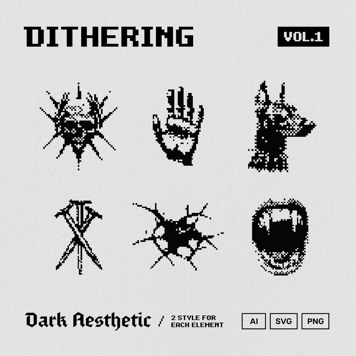 Dark Dithering Graphic Pack Vol.1 by Pixelbuddha