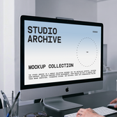 Desktop Screen Mockup - Studio Archive - T.BW Mockup Collection