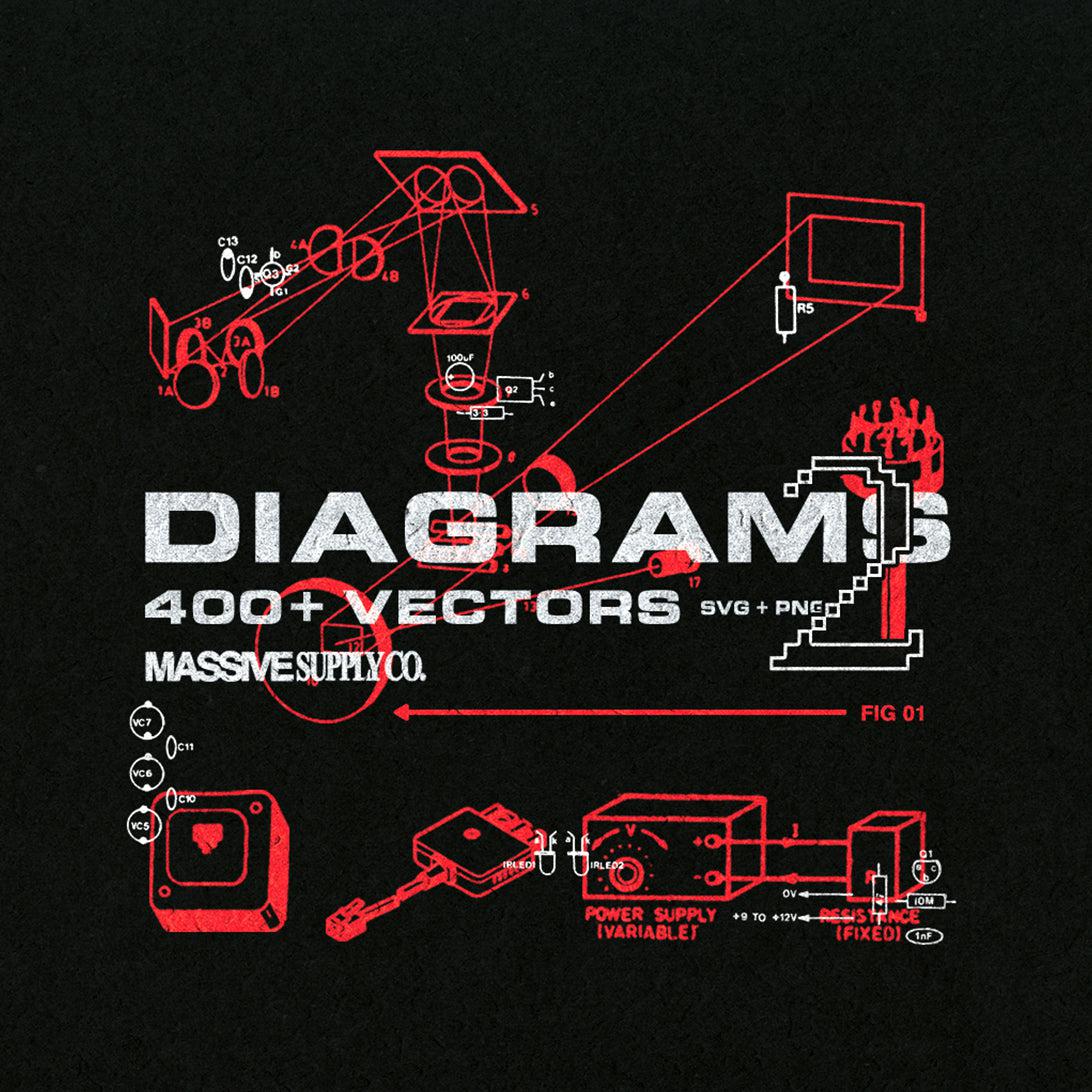 DIAGRAMS2 - 400+ Mathematical / Scientific / Engineering Vectors