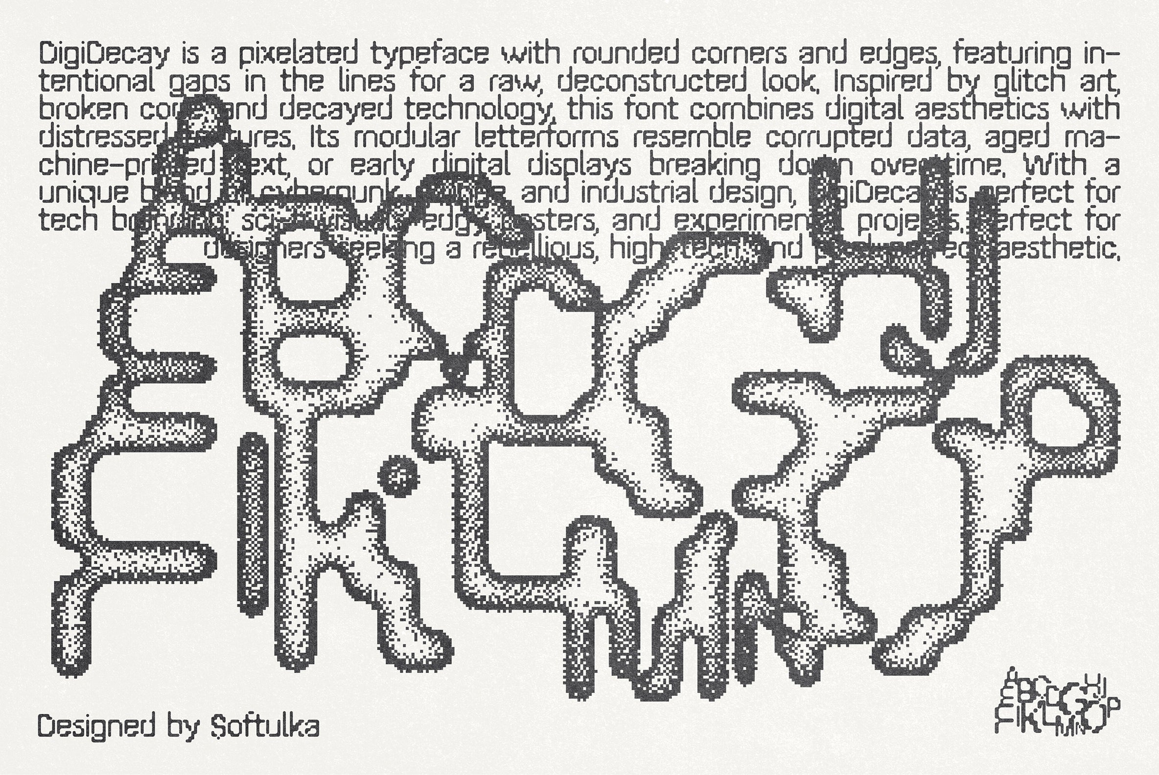 Digi Decay Pixelated Typeface