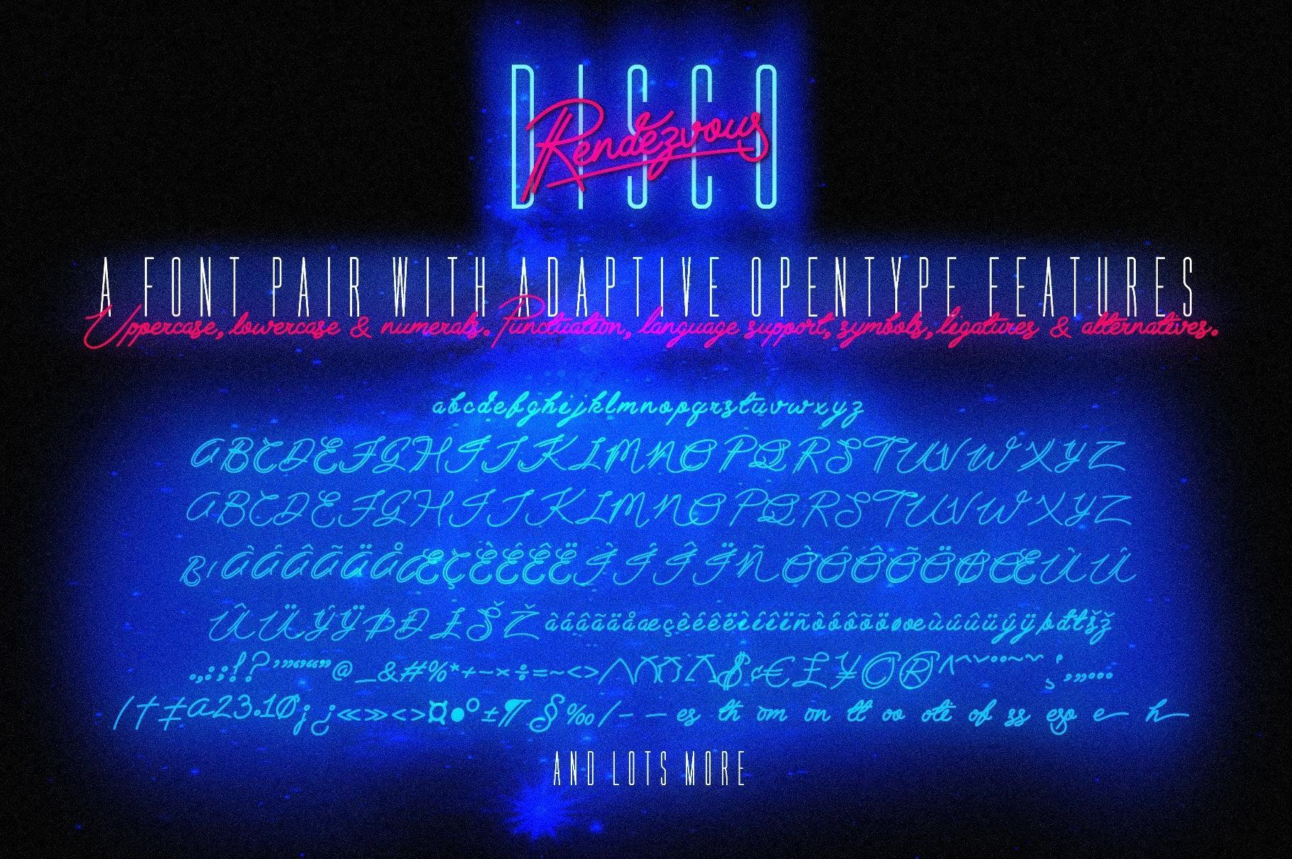 Disco Rendezvous: A Night Club Inspired Script Font Pair