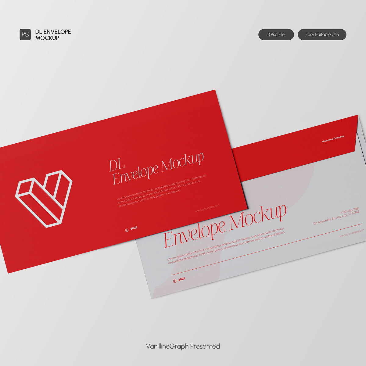 DL Envelope Mockup by VanillineGraph, preview 1
