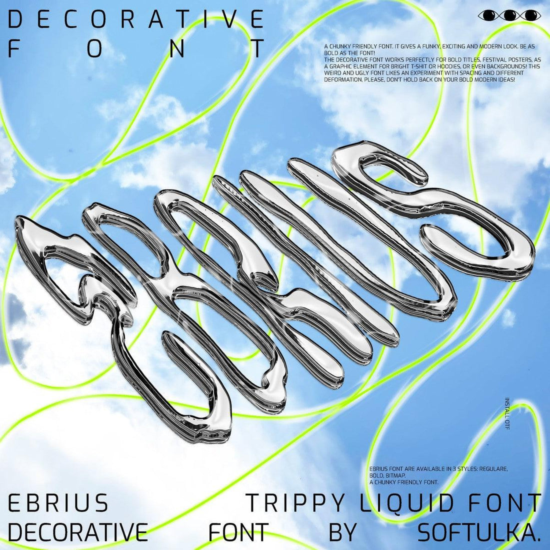 Ebrius Font - Trippy Bitmap Font by Softulka