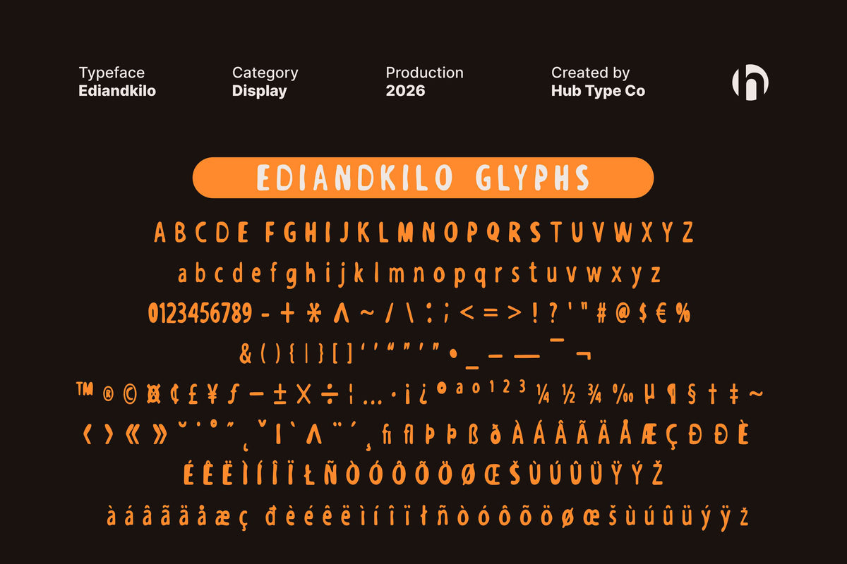 Ediandkilo – Playful & Bold Display Typeface by Hub Type Co, preview 9