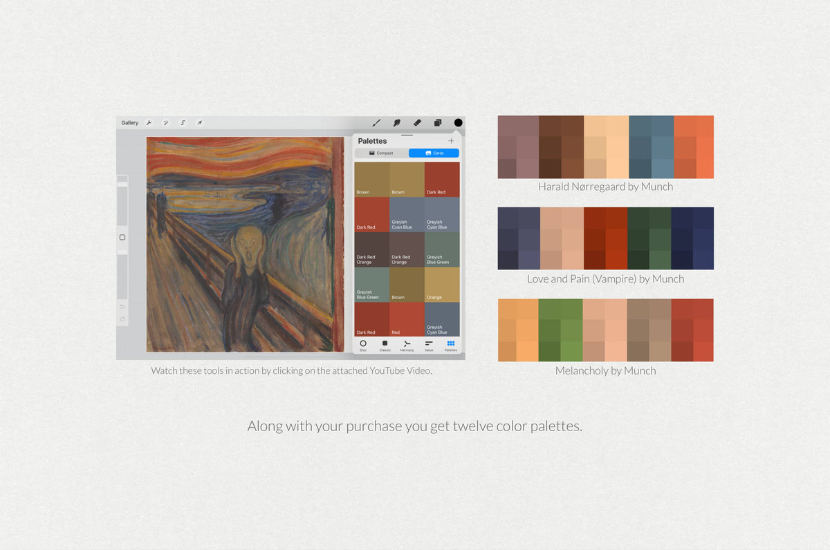 Edvard Munch Procreate Brushes & Color Palettes by Digi Life