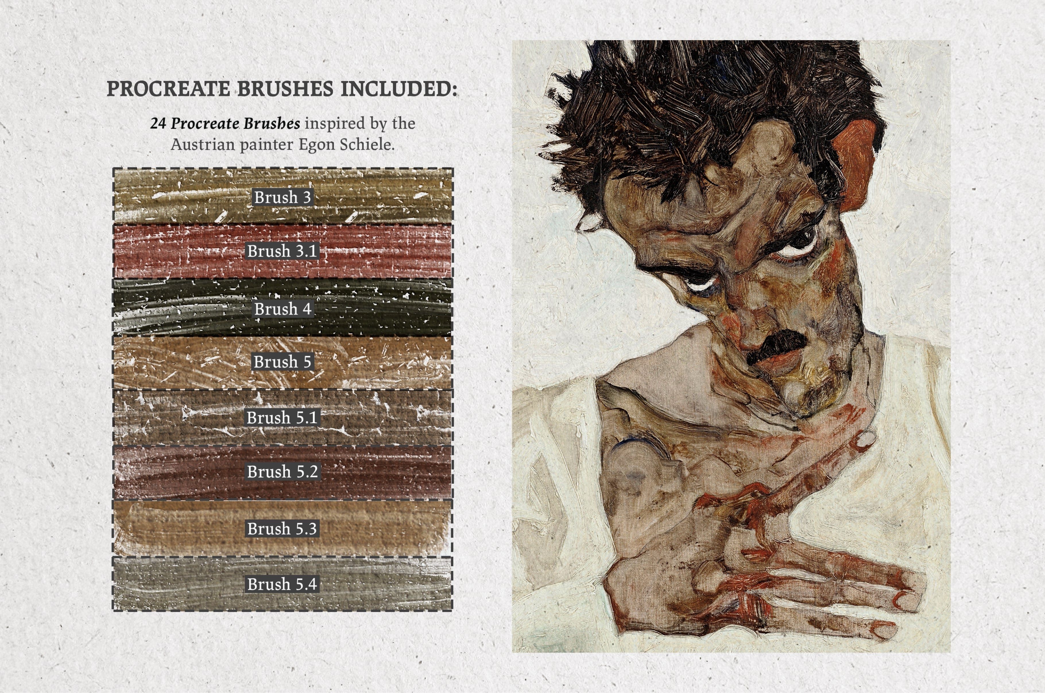 Egon Schiele Procreate Kit