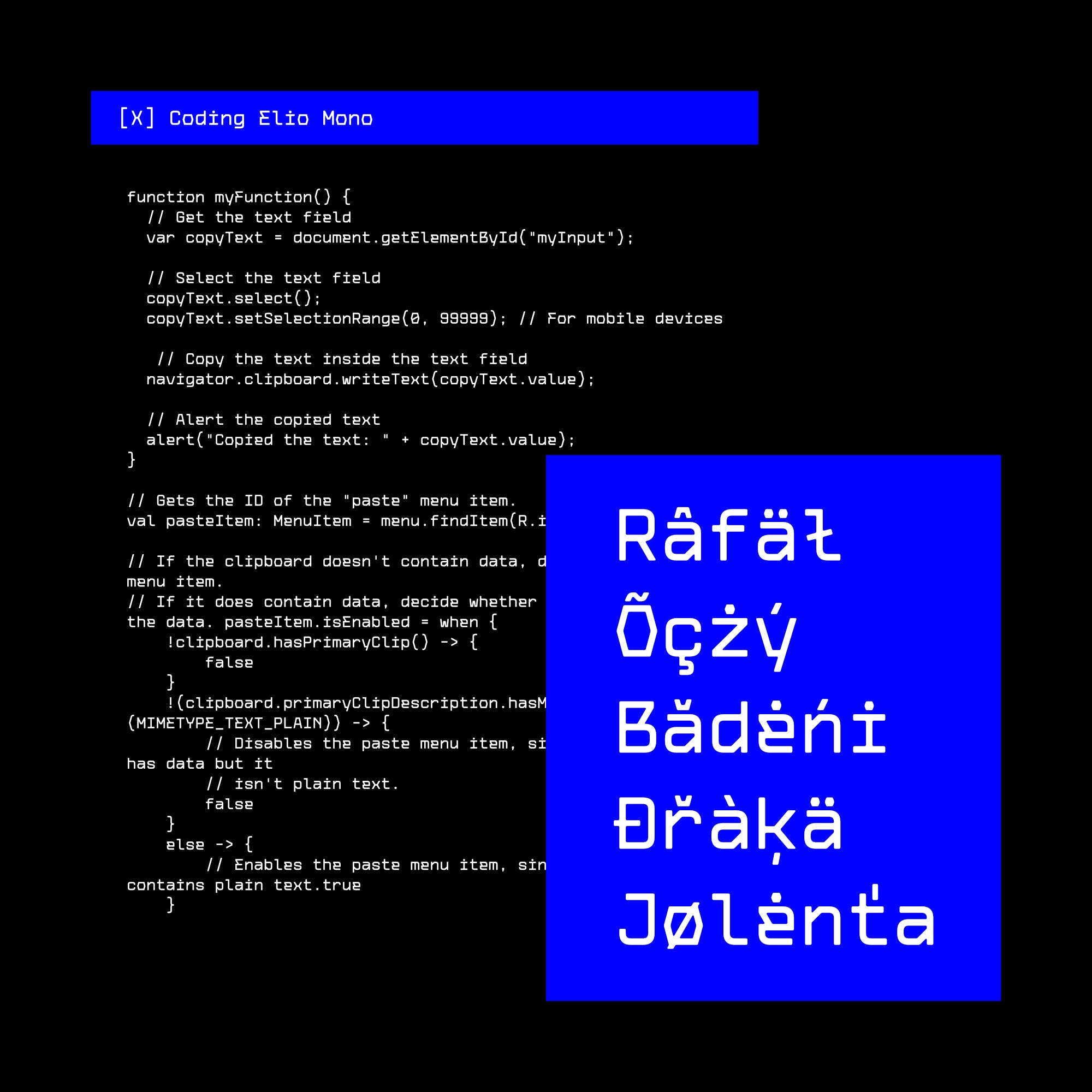 Elio Mono Font Family