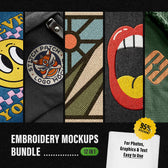 Embroidery Mockups: 12-in-1 Bundle