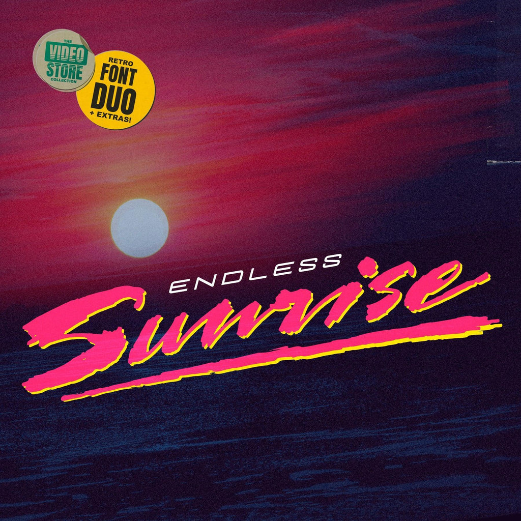 Endless Script Endless Sunrise - A Sun-kissed 80s Inspired Script Font Duo by Wingsart ...