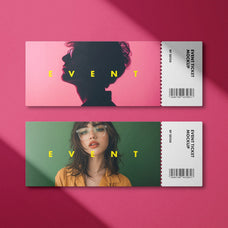Event Ticket Mockups with Shadow Overlays