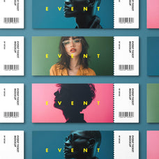 Event Ticket Mockups with Shadow Overlays