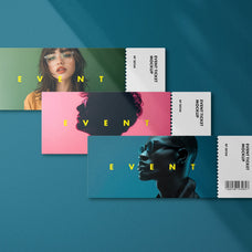 Event Ticket Mockups with Shadow Overlays
