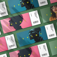 Event Ticket Mockups with Shadow Overlays