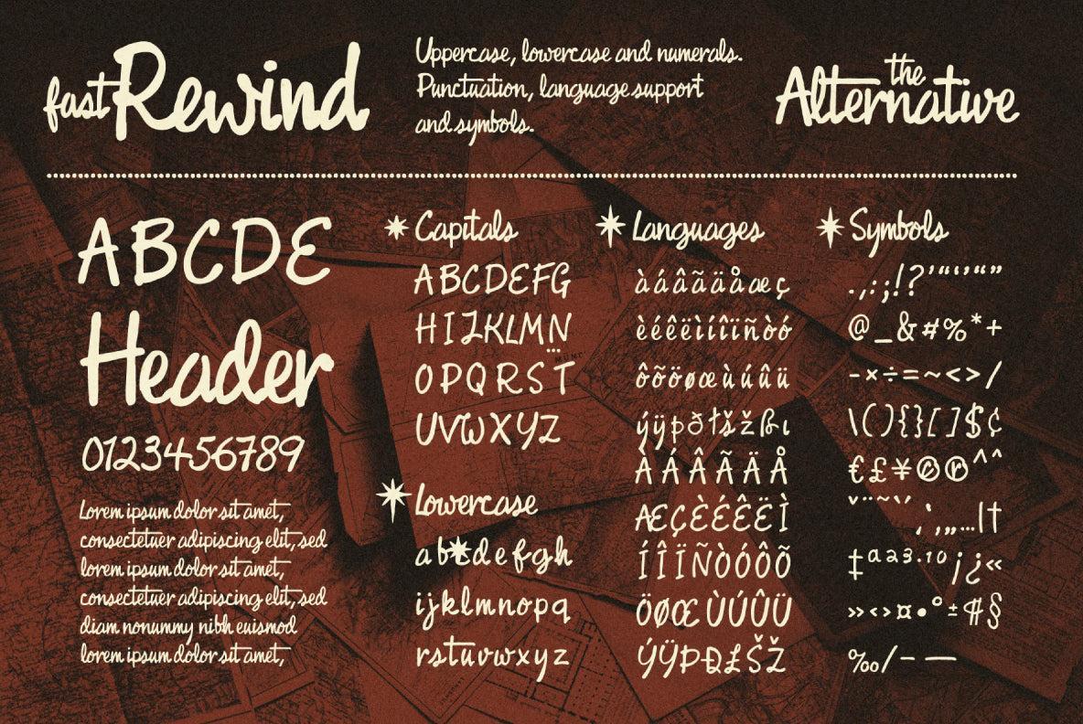 Fast Rewind: Nostalgic Brush Script Font