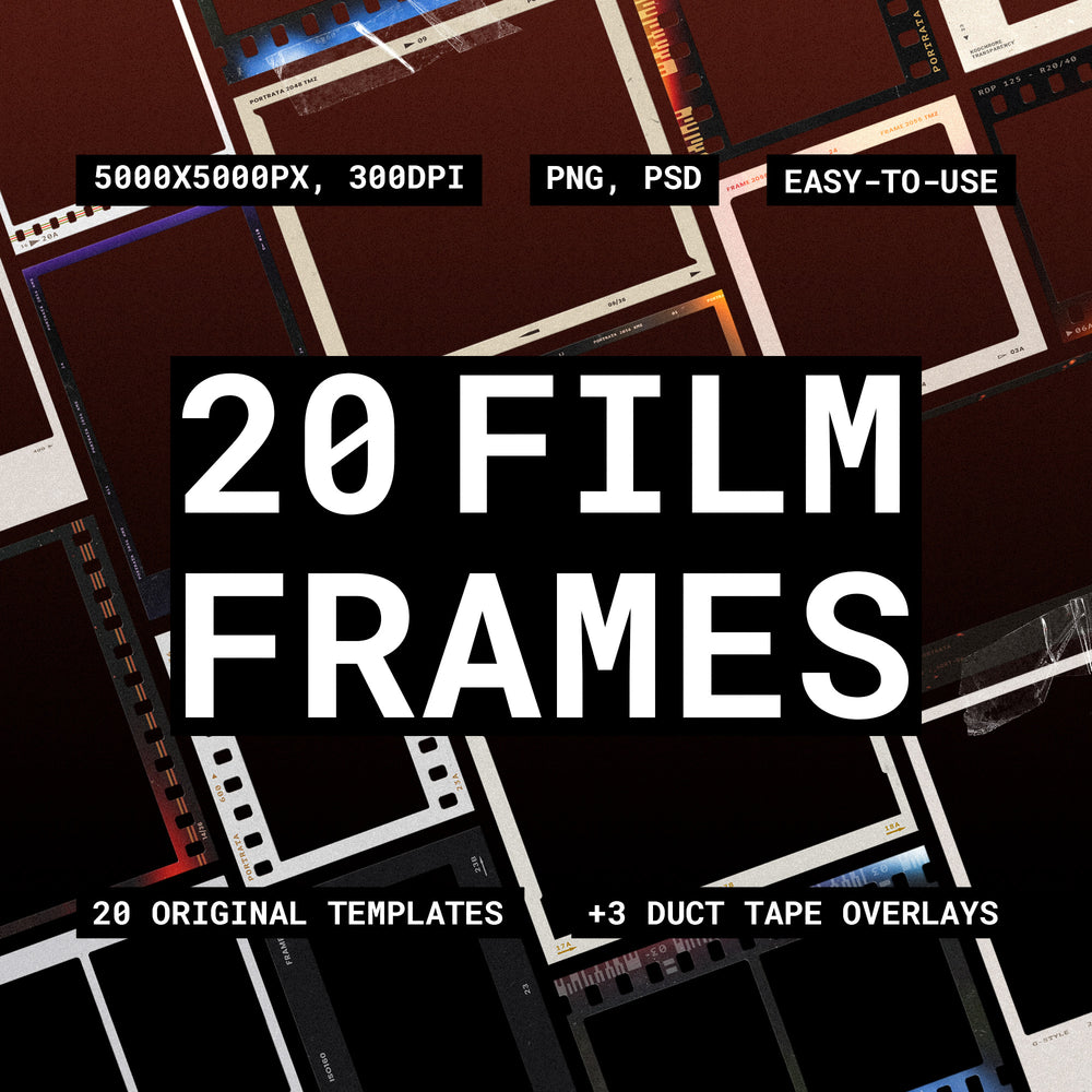 Film Frames Collection: PSD & PNG Overlays by Pixelbuddha