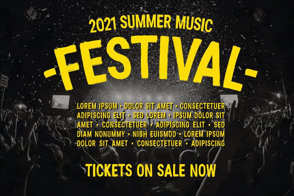 Flat Brush: Textured Brush Font