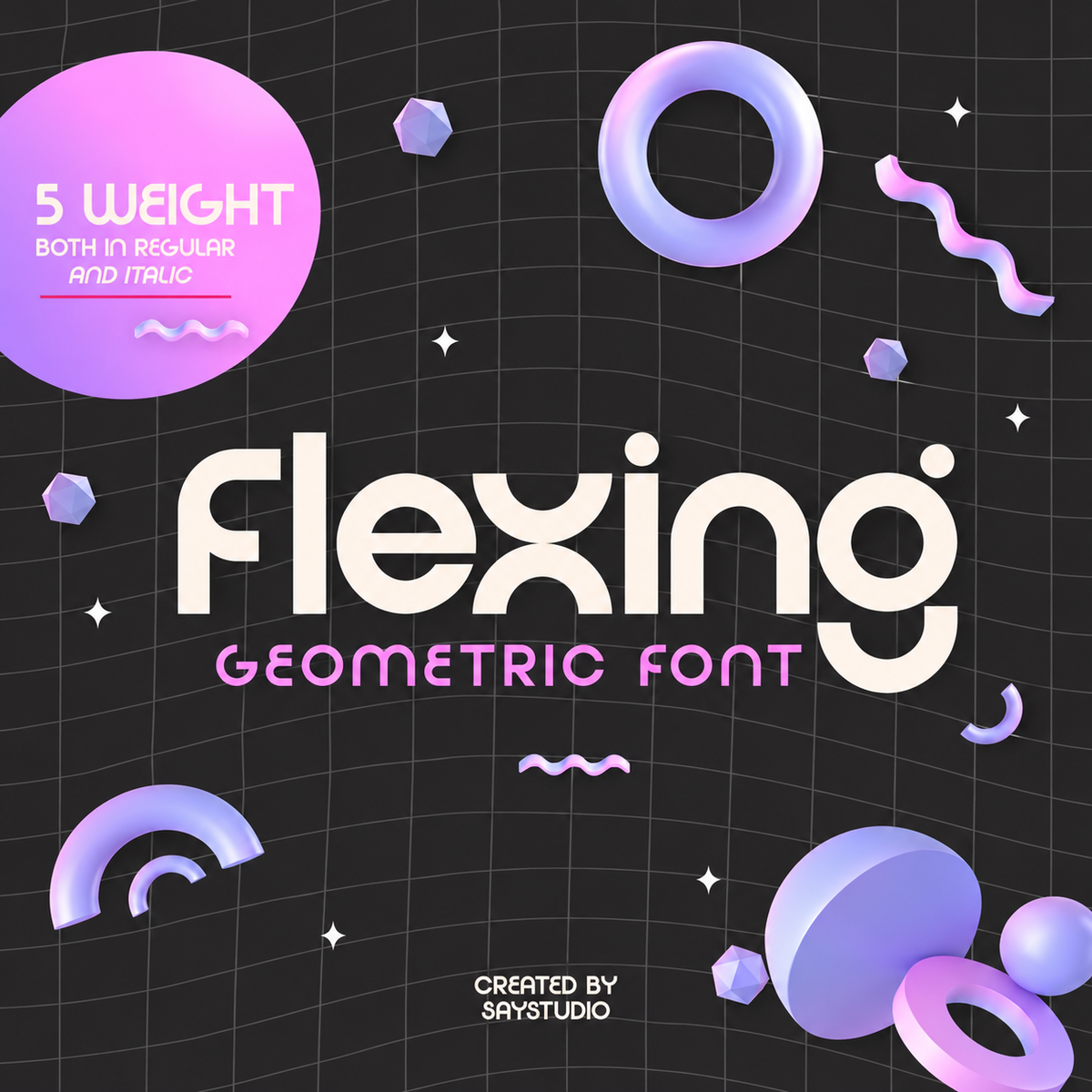 Flexing - Famiy Geometric Sans Serif Font by Say Studio, preview 1
