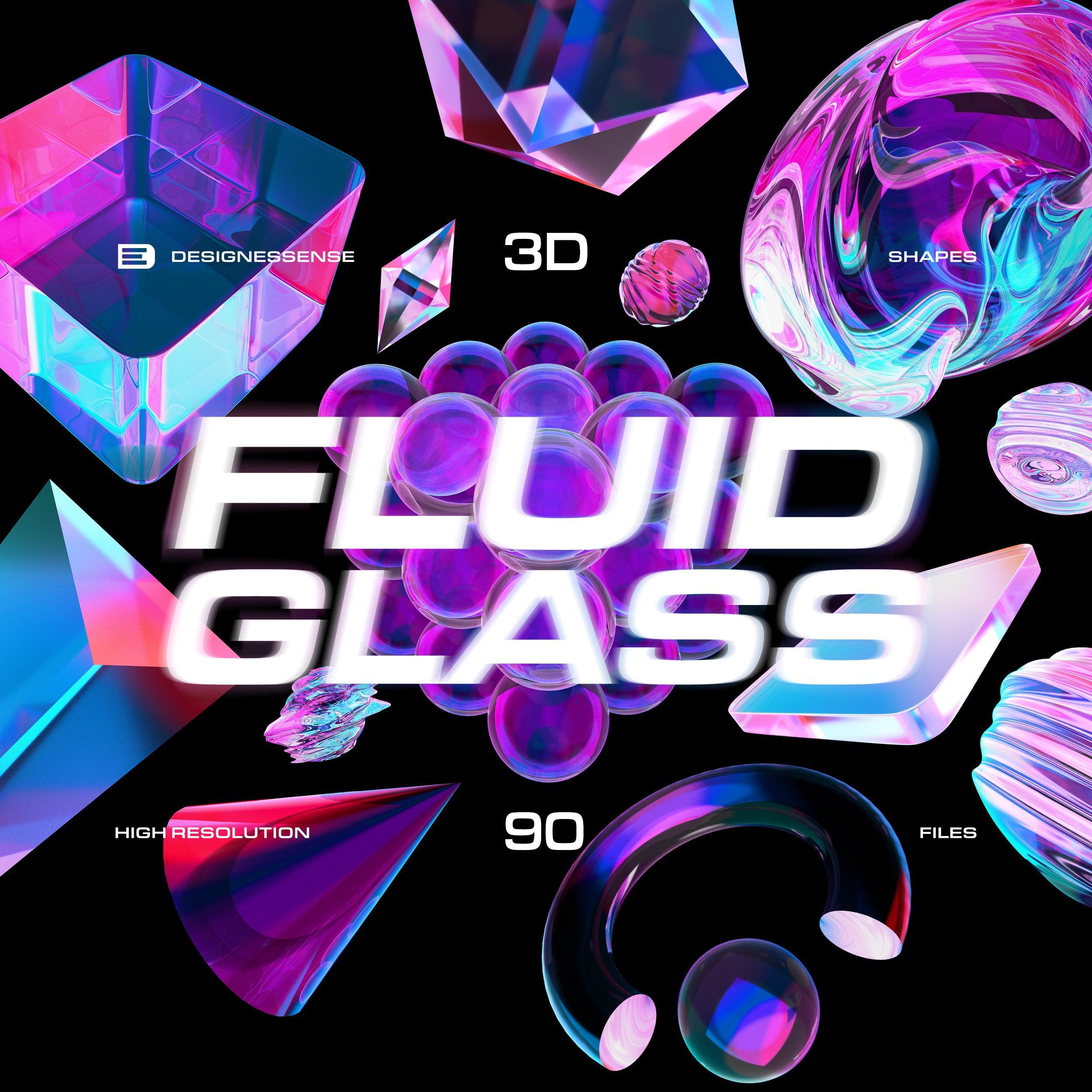 Fluid Glass 3D Shapes