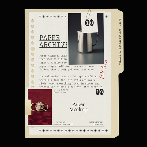 Folder & Punched Paper Mockup • Paper Archives Collection (10)