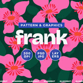 FRANK Naive Abstract Modern Floral Pattern