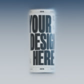 Frosted Glass Blue 330ml Can Mockup