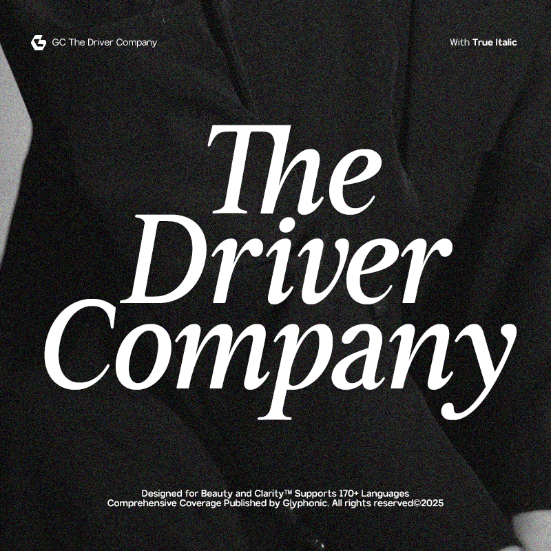 GC Driver Company - Serif Italic by Glyphonic