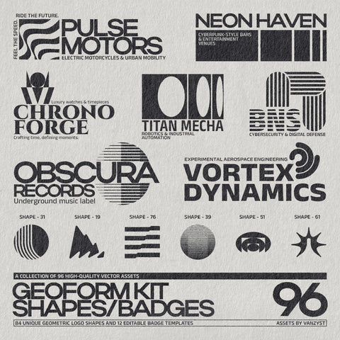 GeoForm Kit - 96 Shapes, Badges
