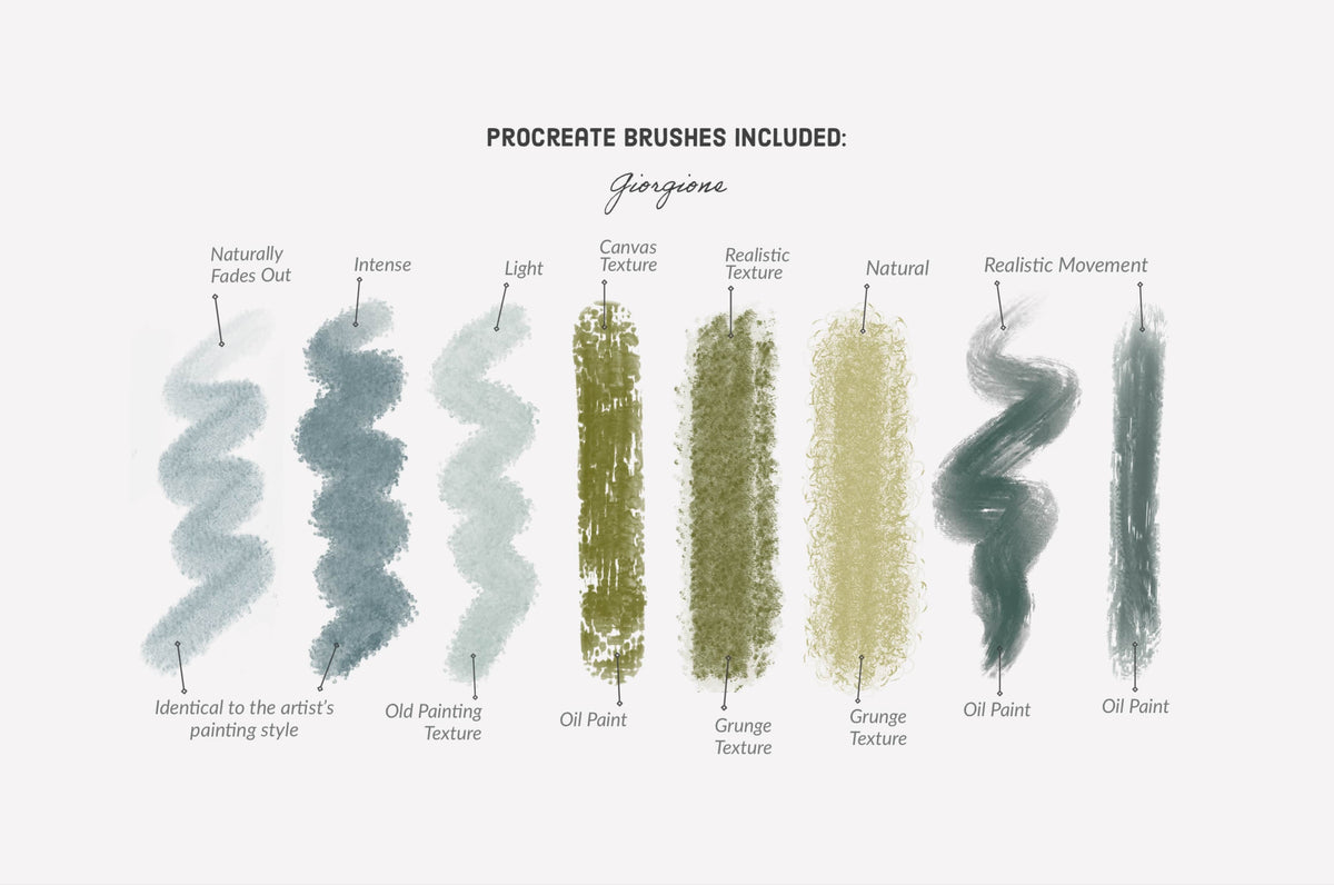 Giorgione Procreate Brushes & Color Palettes by Digi Life
