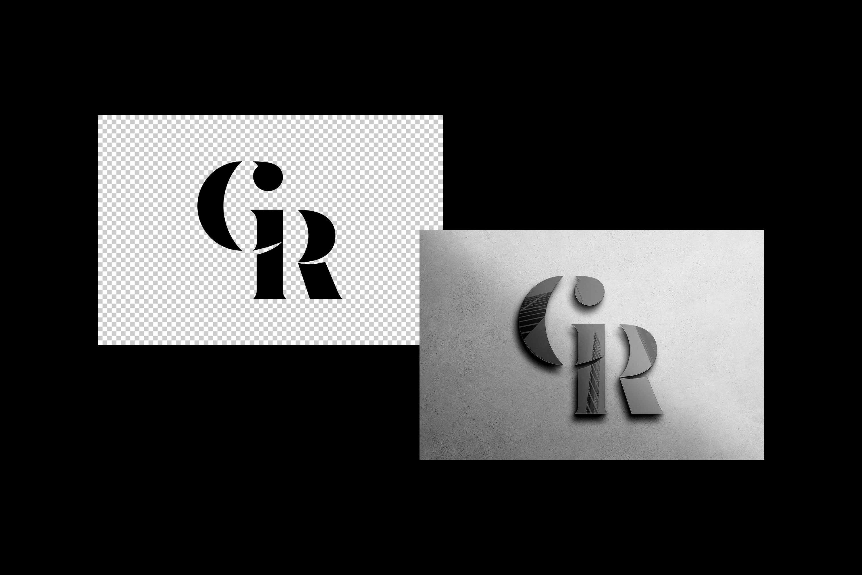 Glass Sign 3d Mockup