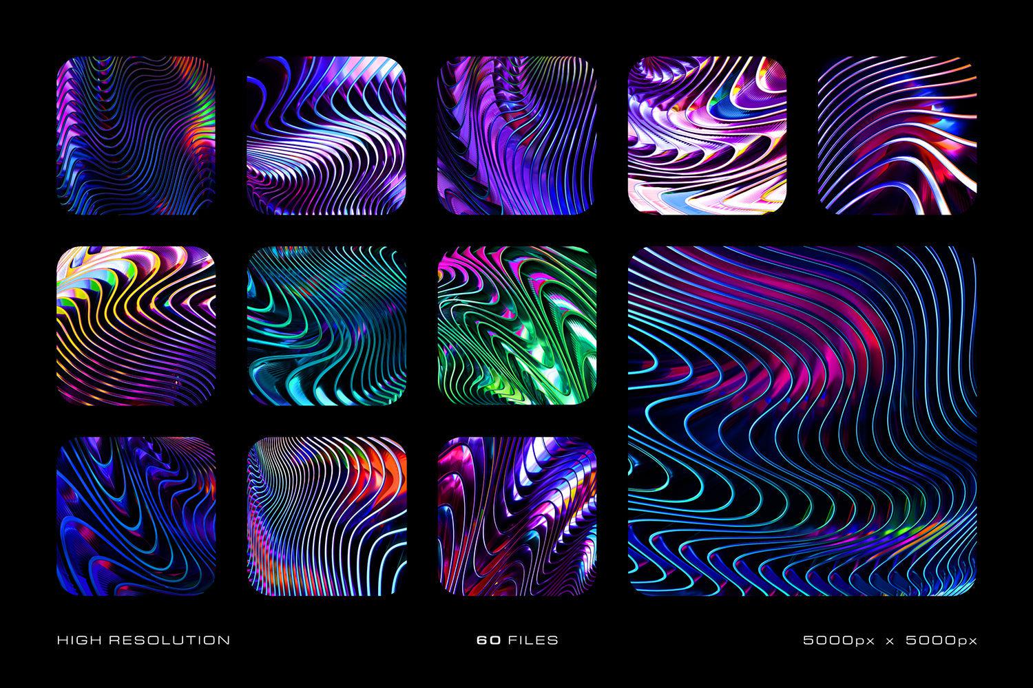 Glossy Waves Backgrounds & Shapes