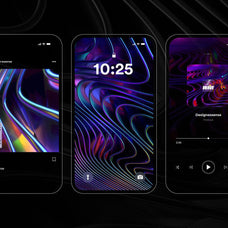 Glossy Waves Backgrounds & Shapes